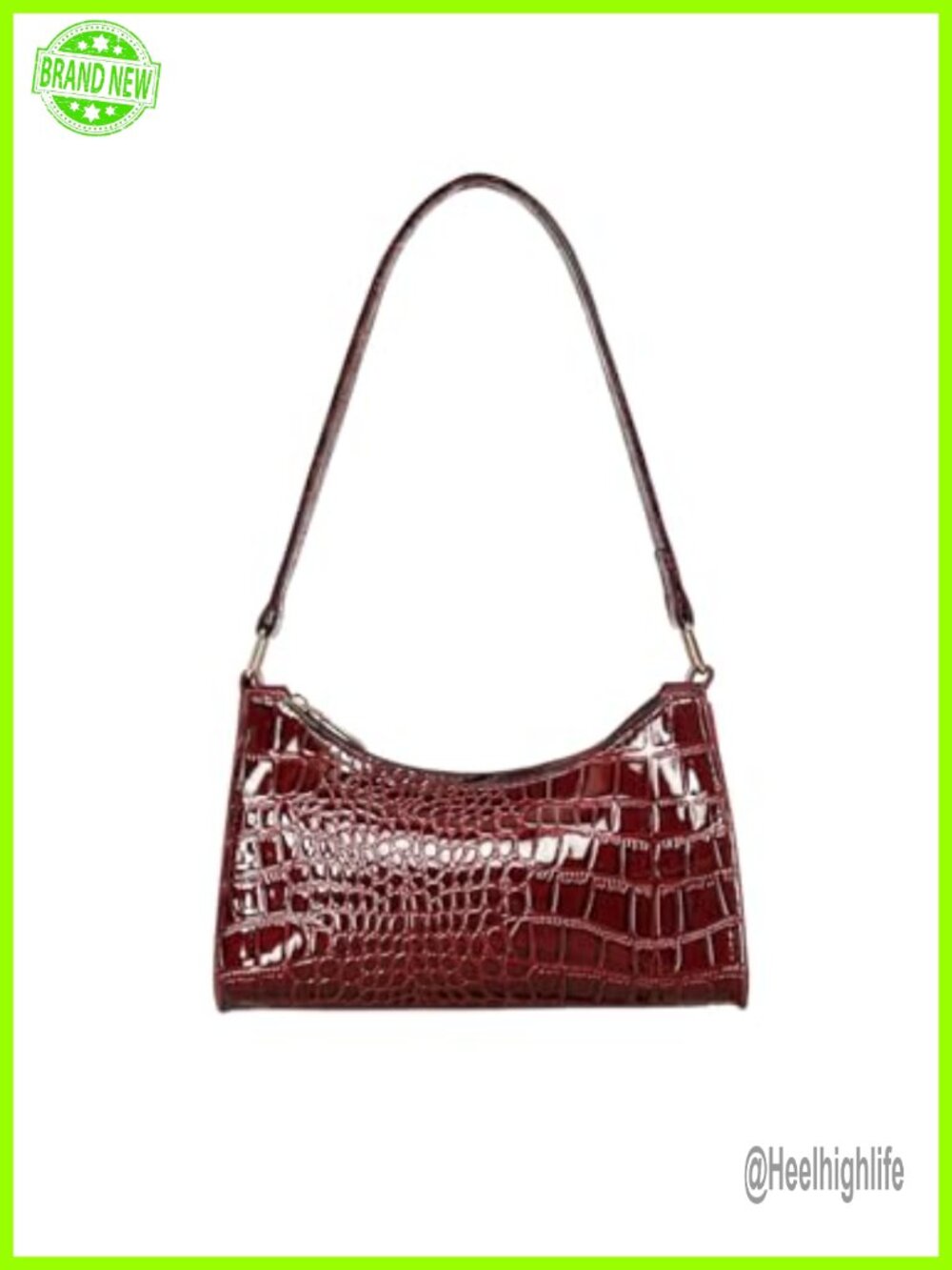 Crocodile Print Hands Vintage Slouchy Shoulder Bag for Women